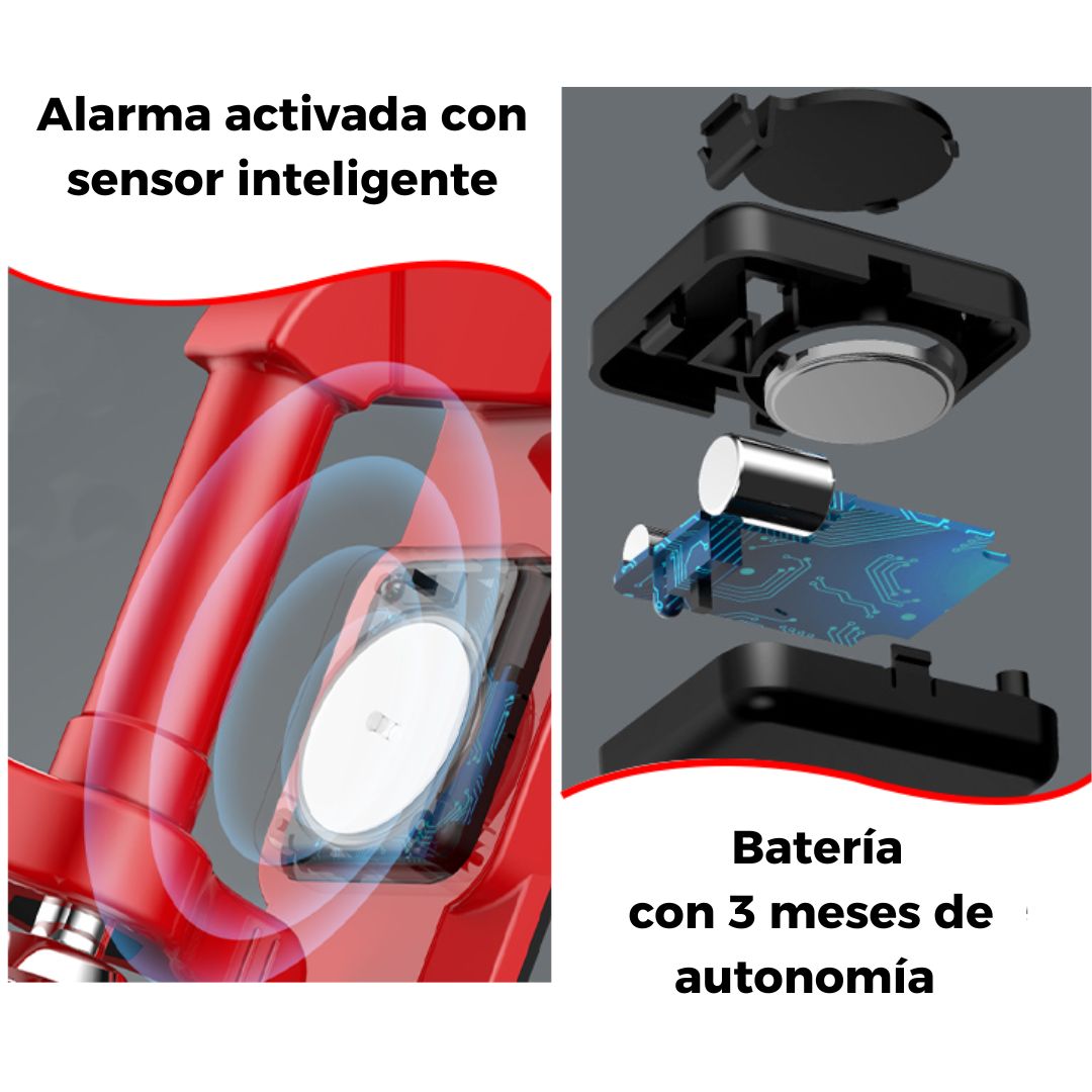 SafeNLock™  Seguridad portátil con alarma integrada